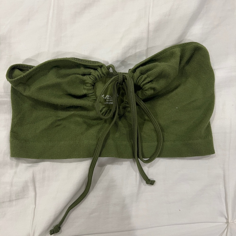 Urban Outfitters Green Strapless Crop Top